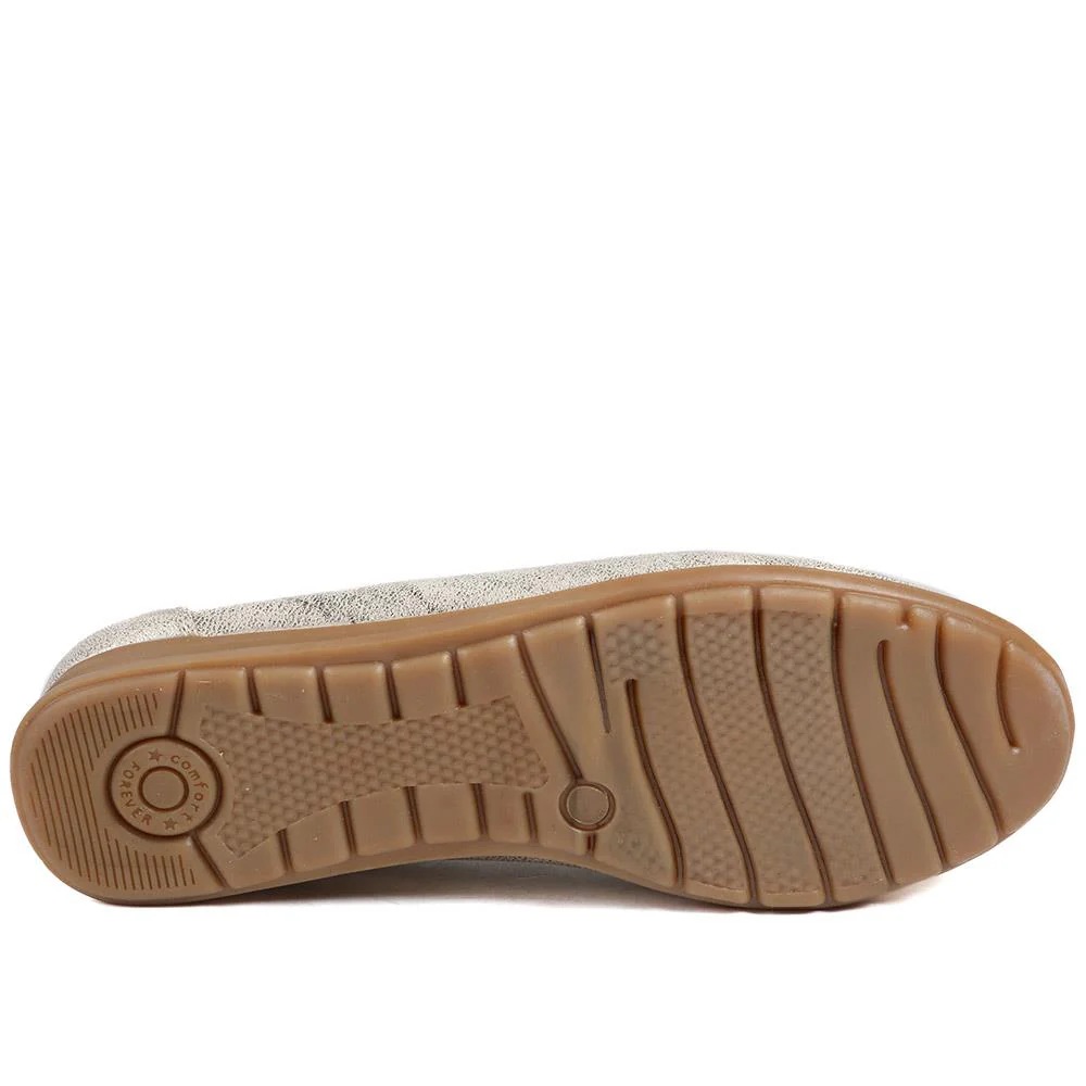 Jewel Detail Slip On Comfort Pumps - WOIL43000 / 329 124 - Gold - Image 6