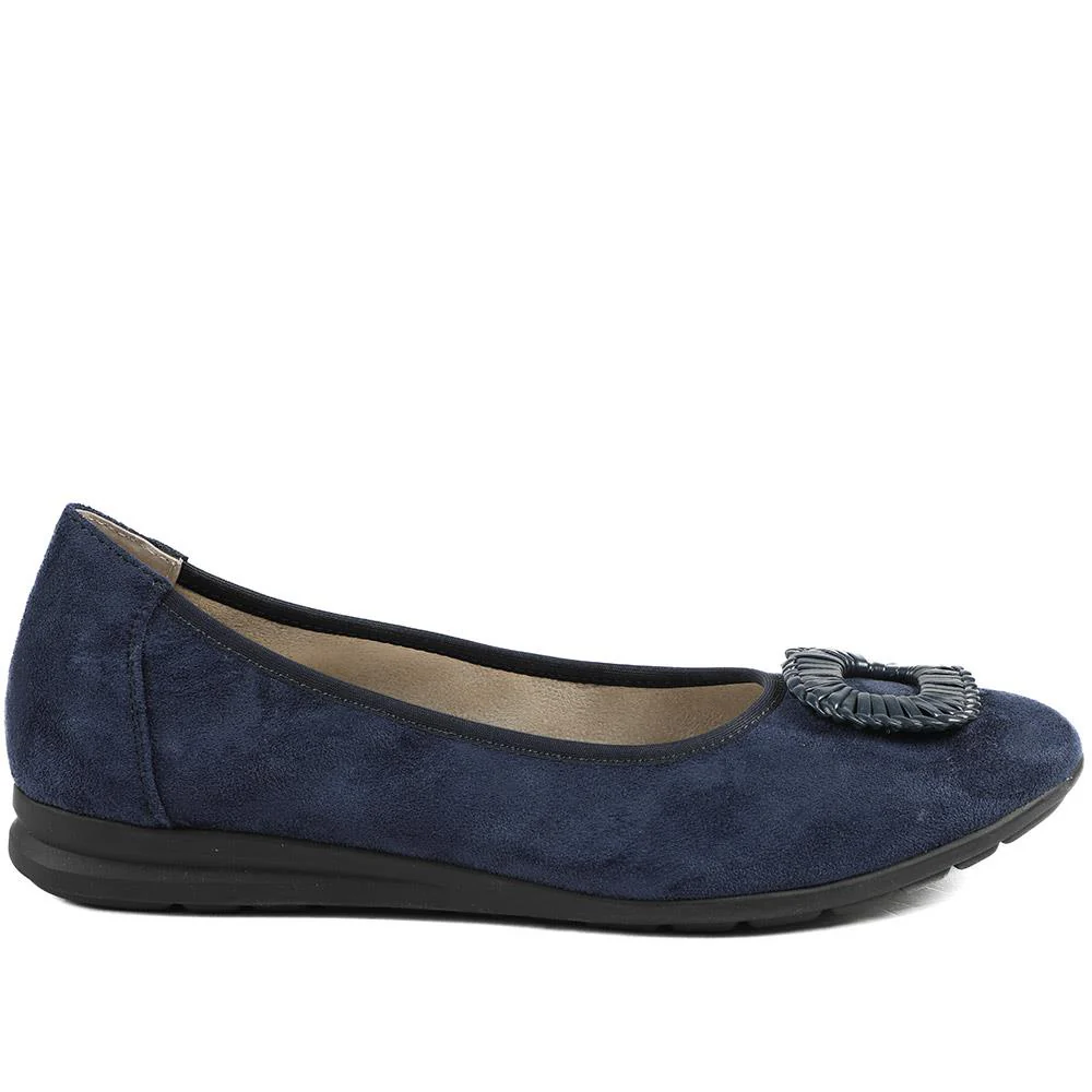 Jewel Detail Slip On Comfort Pumps - WOIL43000 / 329 124 - Navy - Image 3