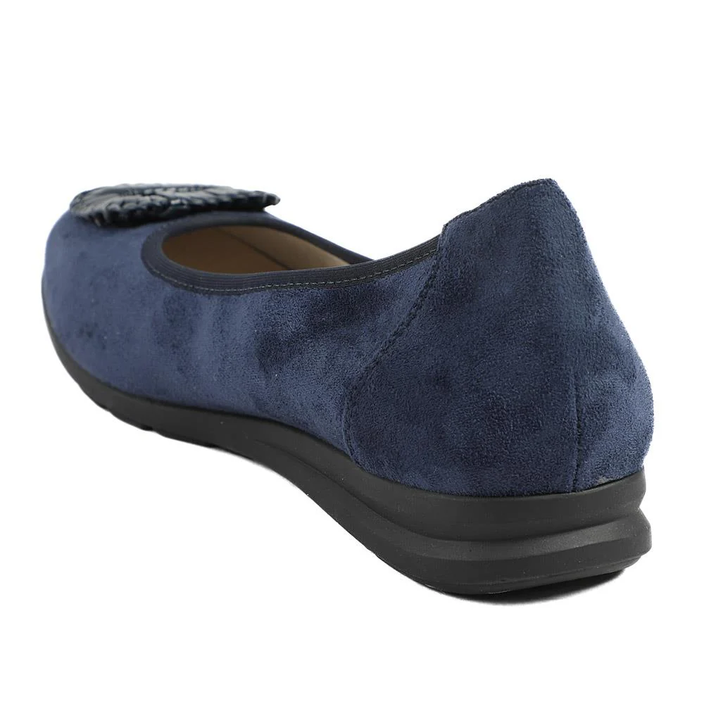 Jewel Detail Slip On Comfort Pumps - WOIL43000 / 329 124 - Navy - Image 4
