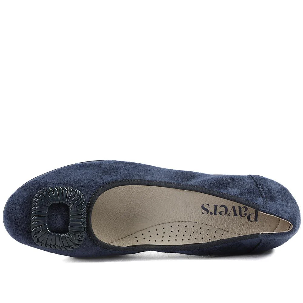 Jewel Detail Slip On Comfort Pumps - WOIL43000 / 329 124 - Navy - Image 5