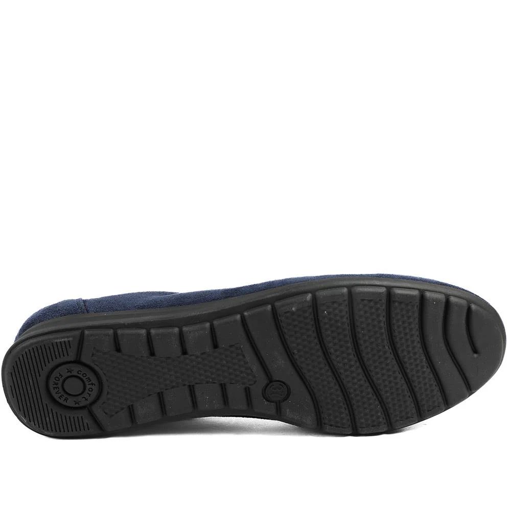 Jewel Detail Slip On Comfort Pumps - WOIL43000 / 329 124 - Navy - Image 6