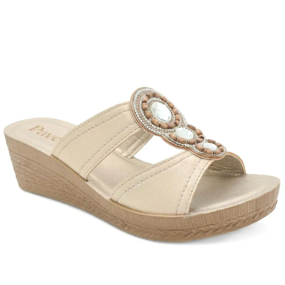 Jewelled Wedge Heel Mule Sandals - INB43000 / 329 127 - Image 2