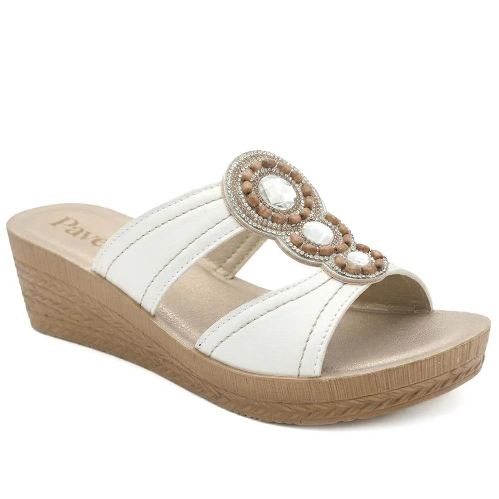 Jewelled Wedge Heel Mule Sandals - INB43000 / 329 127 - Image 3