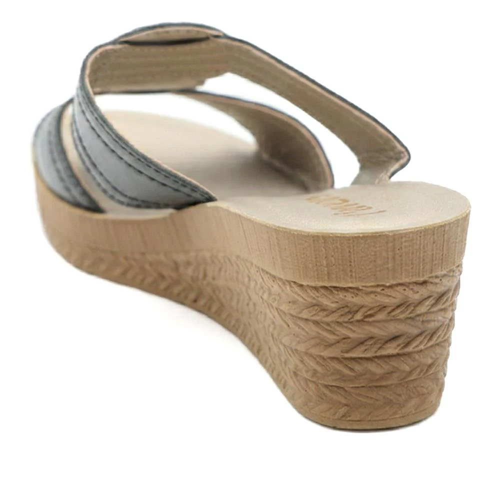 Jewelled Wedge Heel Mule Sandals - INB43000 / 329 127 - Black - Image 3