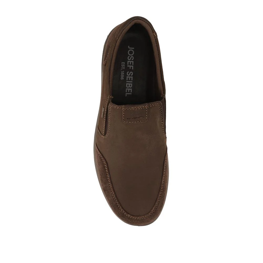 Josef Seibel Leather Water Resistant Slip On Shoes - JOSEF42503 / 328 197 - Dark Brown - Image 4