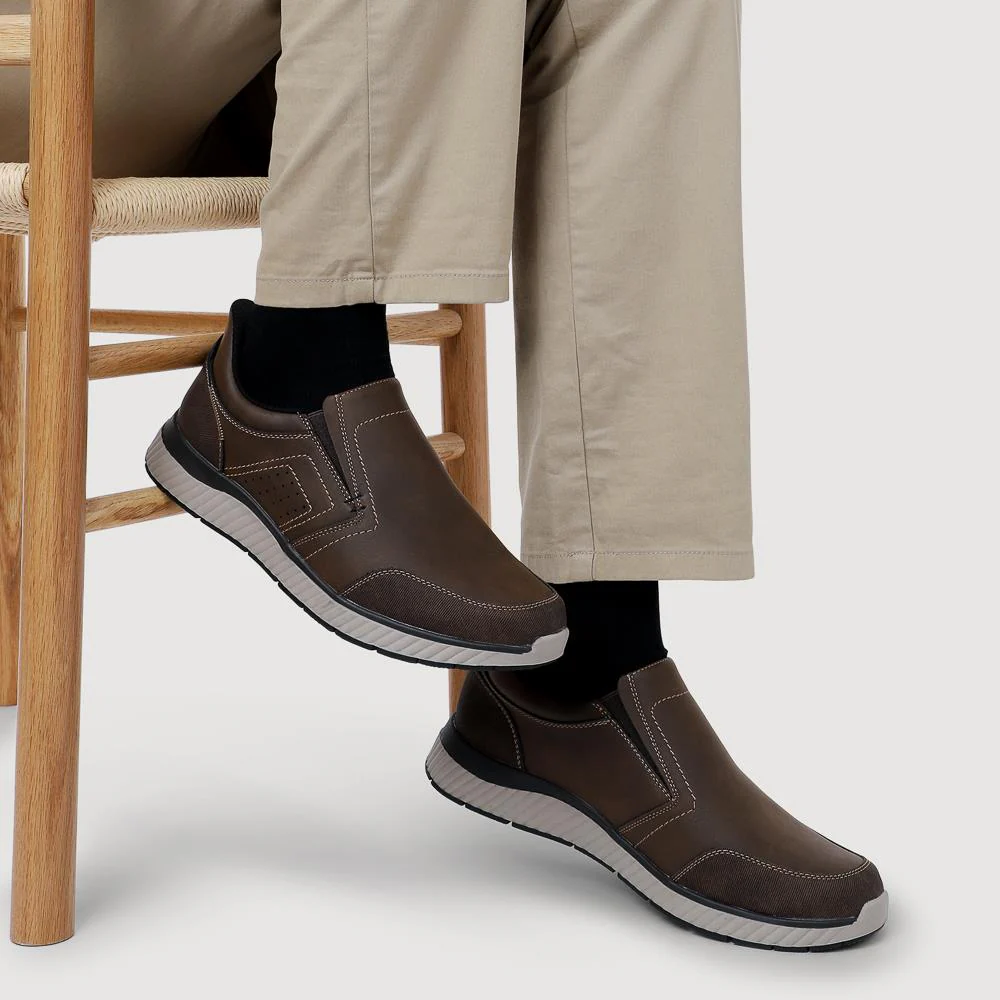 Easy Step In Wide Fit Laceless Shoes - GANG42000 / 327 877 - Dark Brown - Image 5
