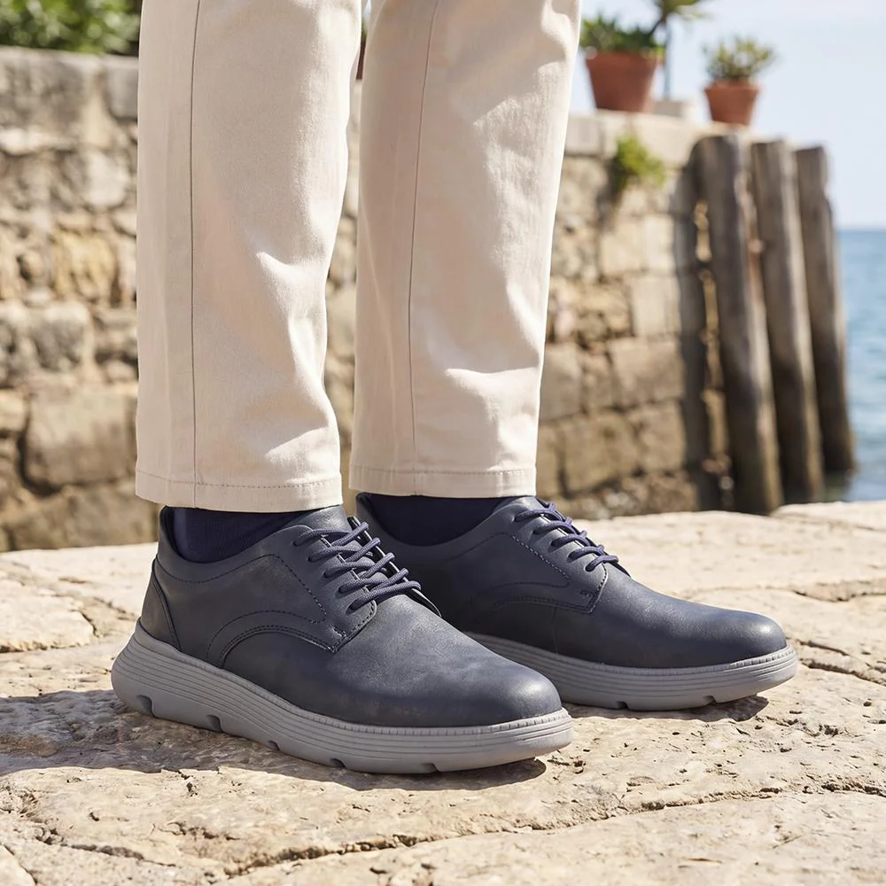 Easy Step In Casual Leather Lace Up Shoes - RISI41001 / 326 953 - Navy - Image 2