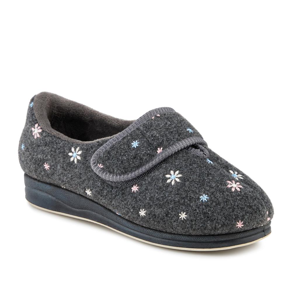 Just Step In Extra Wide Adjustable Fasten Slippers - BRIDIE / 327 959