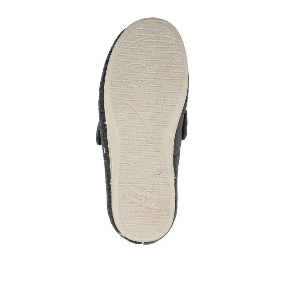 Easy Step In Extra Wide Adjustable Fasten Slippers - BRIDIE / 327 959 - Grey - Image 5