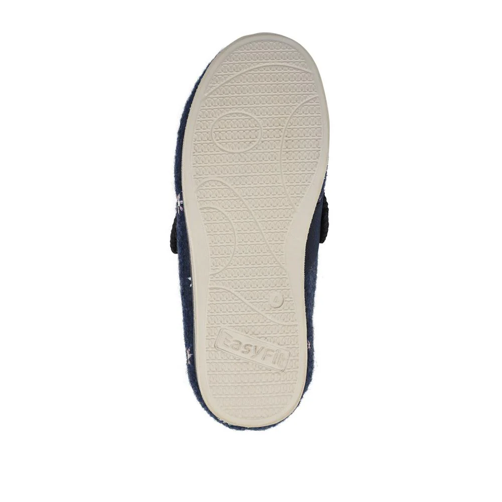 Easy Step In Extra Wide Adjustable Fasten Slippers - BRIDIE / 327 959 - Navy - Image 5
