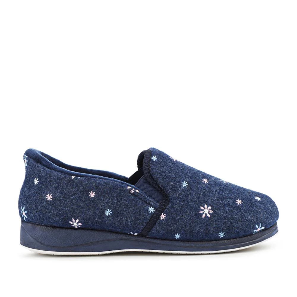 Easy Step In Memory Foam Slippers - QING42015 / 327 960 - Navy - Image 2