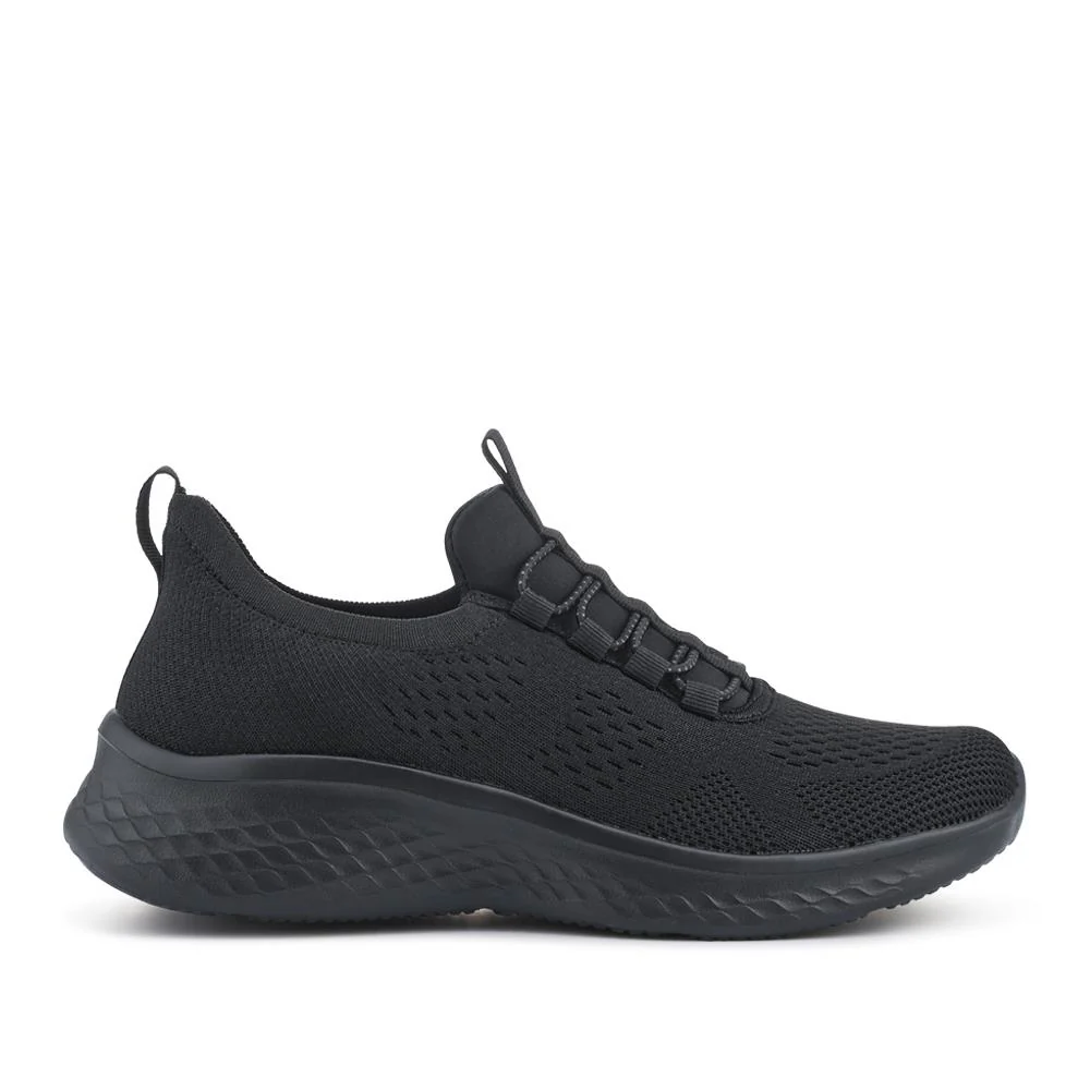 Wide Fit Easy Step In Bungee Lace Trainers - BRK42002 / 328 108 - Black - Image 3