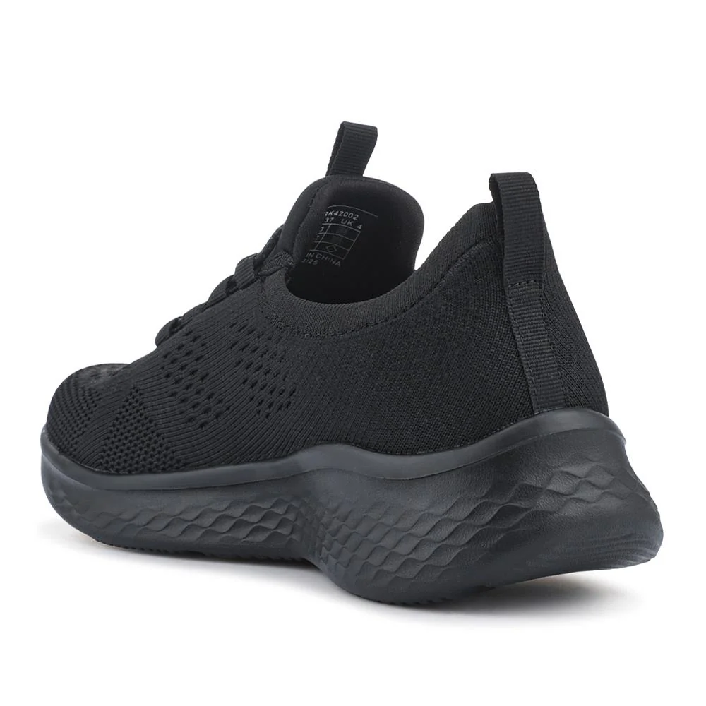 Wide Fit Easy Step In Bungee Lace Trainers - BRK42002 / 328 108 - Black - Image 4