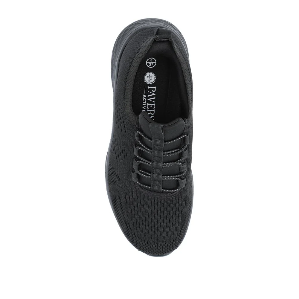 Wide Fit Easy Step In Bungee Lace Trainers - BRK42002 / 328 108 - Black - Image 5