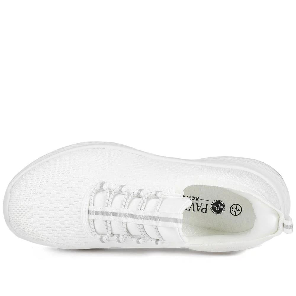 Wide Fit Easy Step In Bungee Lace Trainers - BRK42002 / 328 108 - White - Image 5