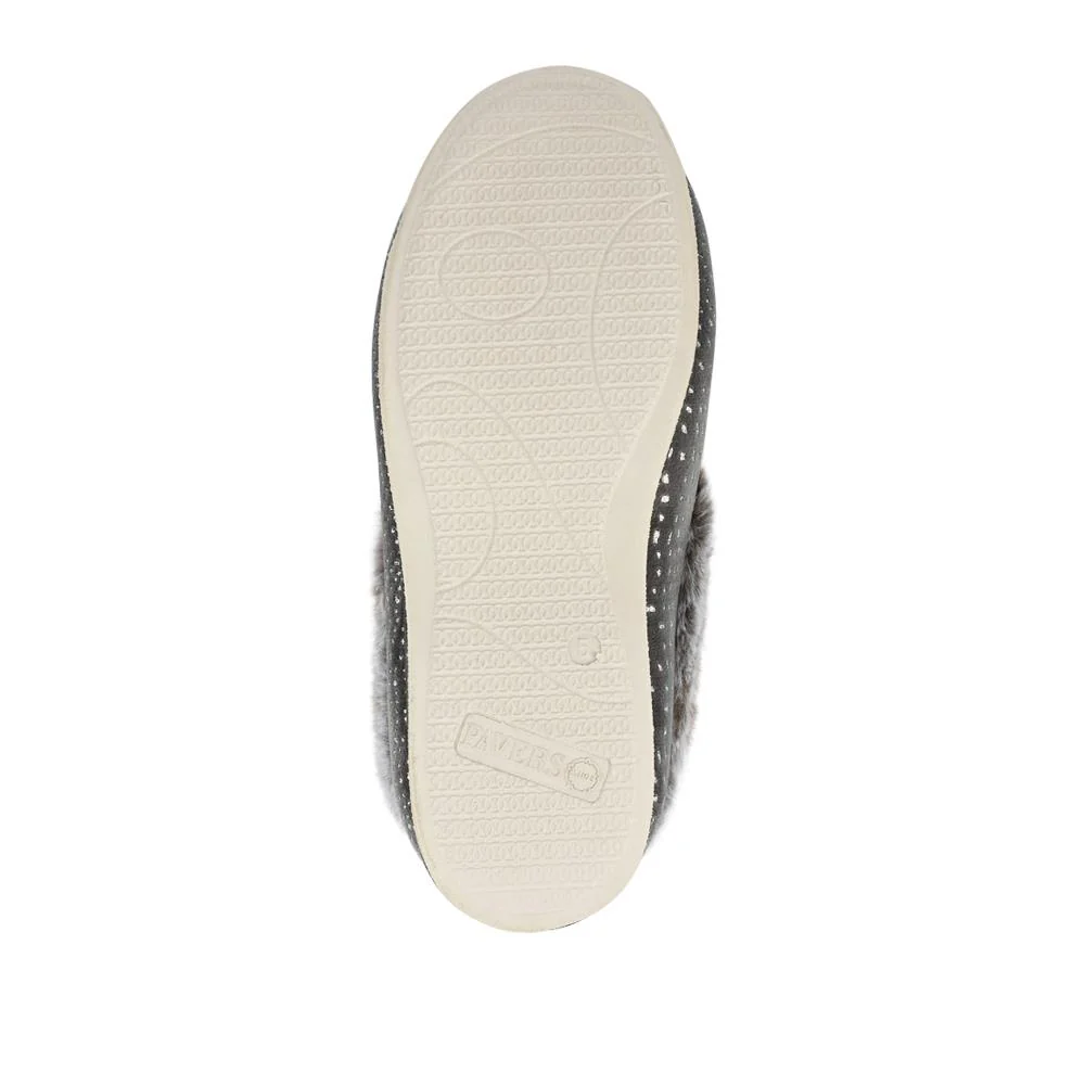 Easy Step In Wide Fit Fur Cuff Slippers - QING42016 / 327 961 - Grey - Image 6