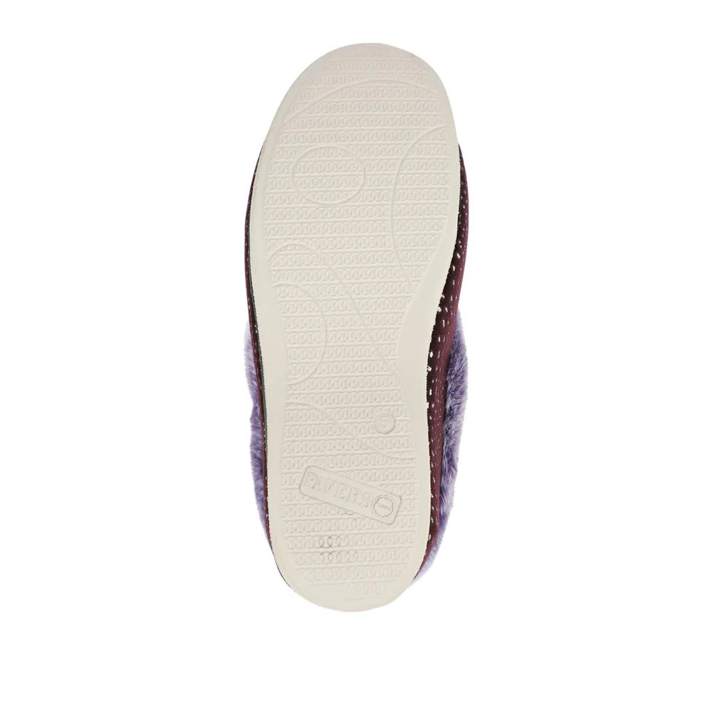 Easy Step In Wide Fit Fur Cuff Slippers - QING42016 / 327 961 - Plum - Image 6
