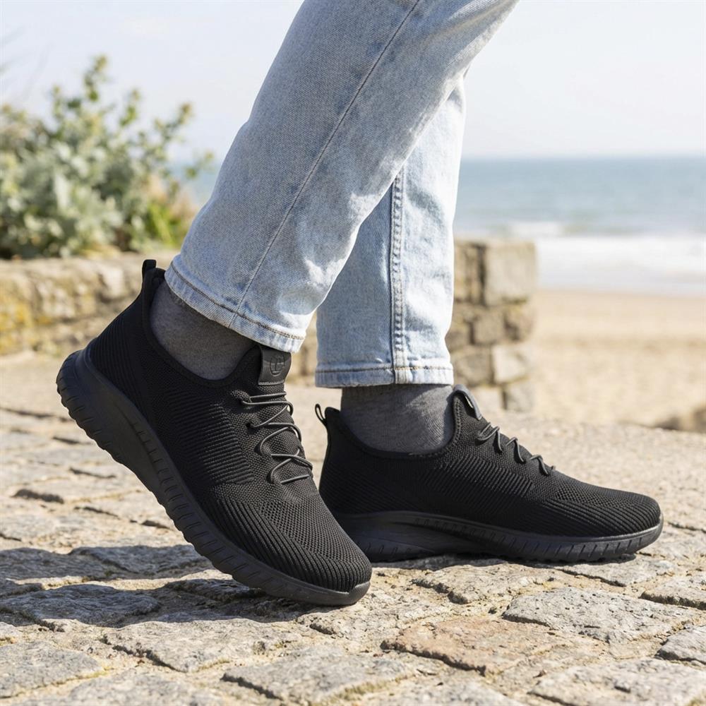 Easy Step In Wide Fit Trainers - BOJIE41004 / 326 872 - Black - Image 2