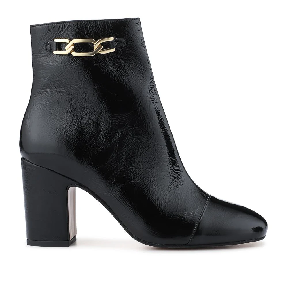 Kamari Leather Zip-Up Ankle Boots - KAMARI / 328 542 - Black Patent - Image 2