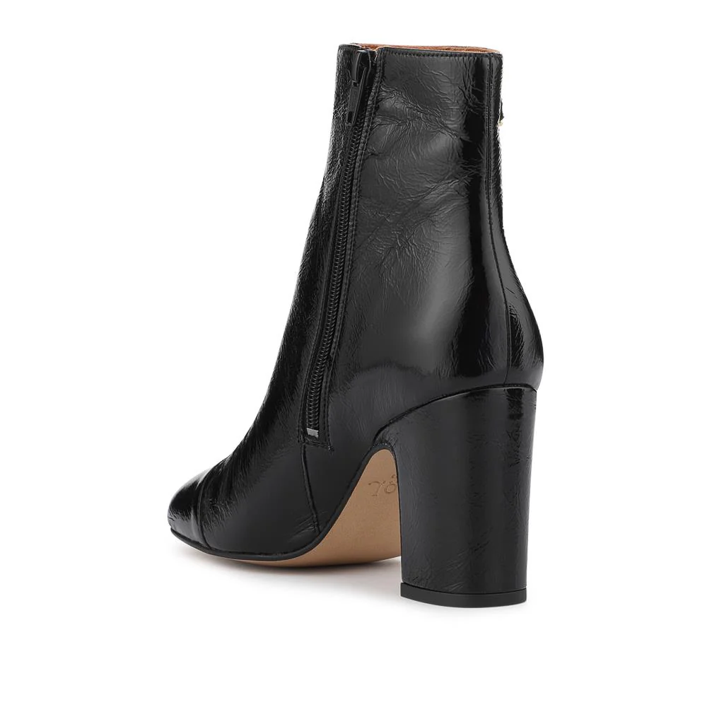 Kamari Leather Zip-Up Ankle Boots - KAMARI / 328 542 - Black Patent - Image 3