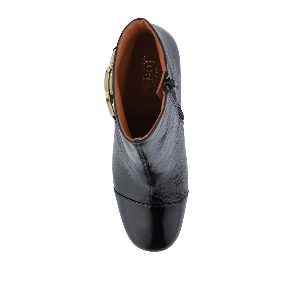 Kamari Leather Zip-Up Ankle Boots - KAMARI / 328 542 - Black Patent - Image 4