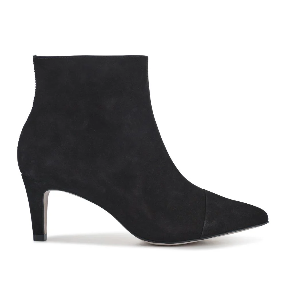Kamryn Leather Stiletto-Heeled Ankle Boots - KAMRYN / 328 252 - Black Nubuck - Image 2