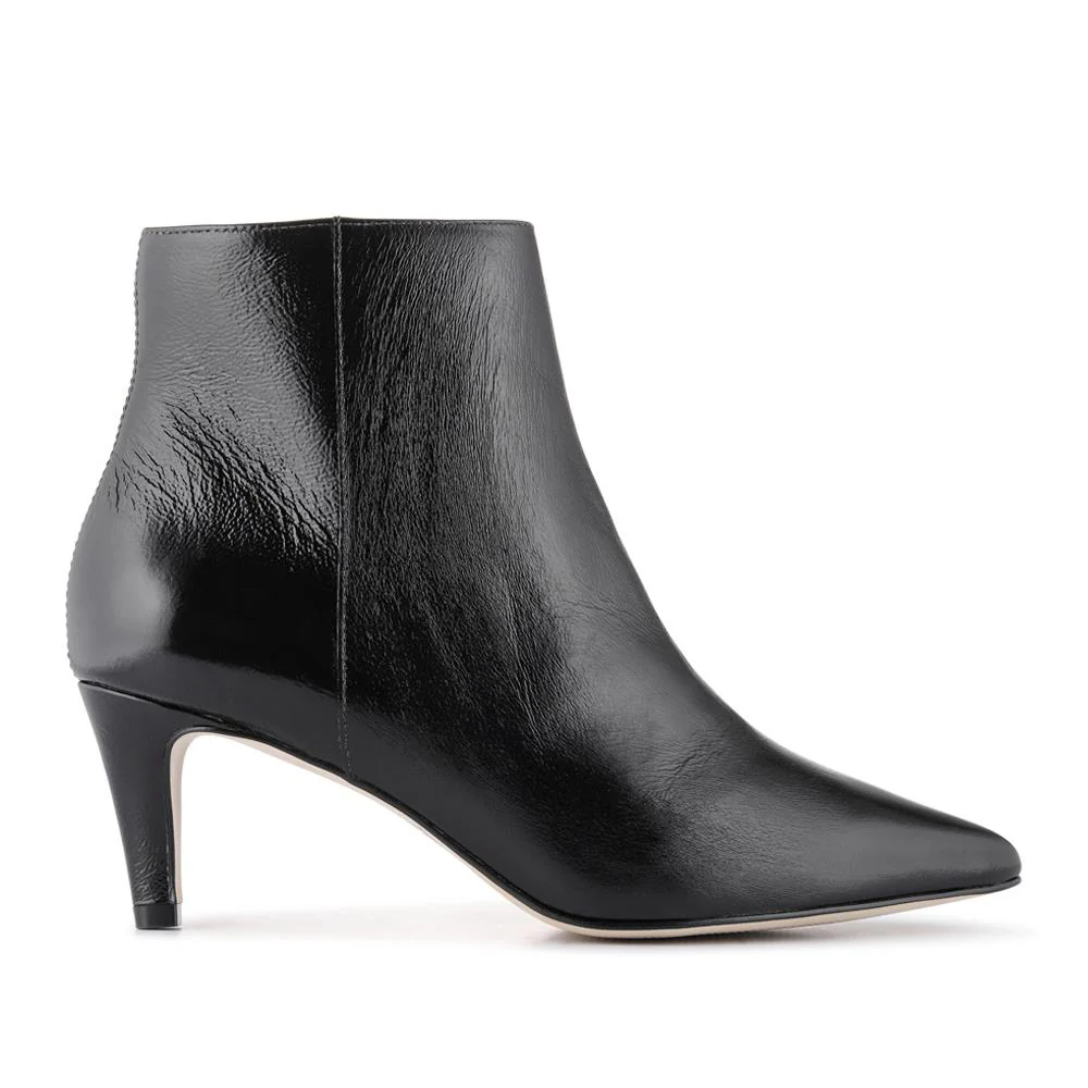 Kamryn Leather Stiletto-Heeled Ankle Boots - KAMRYN / 328 252 - Black Patent - Image 2