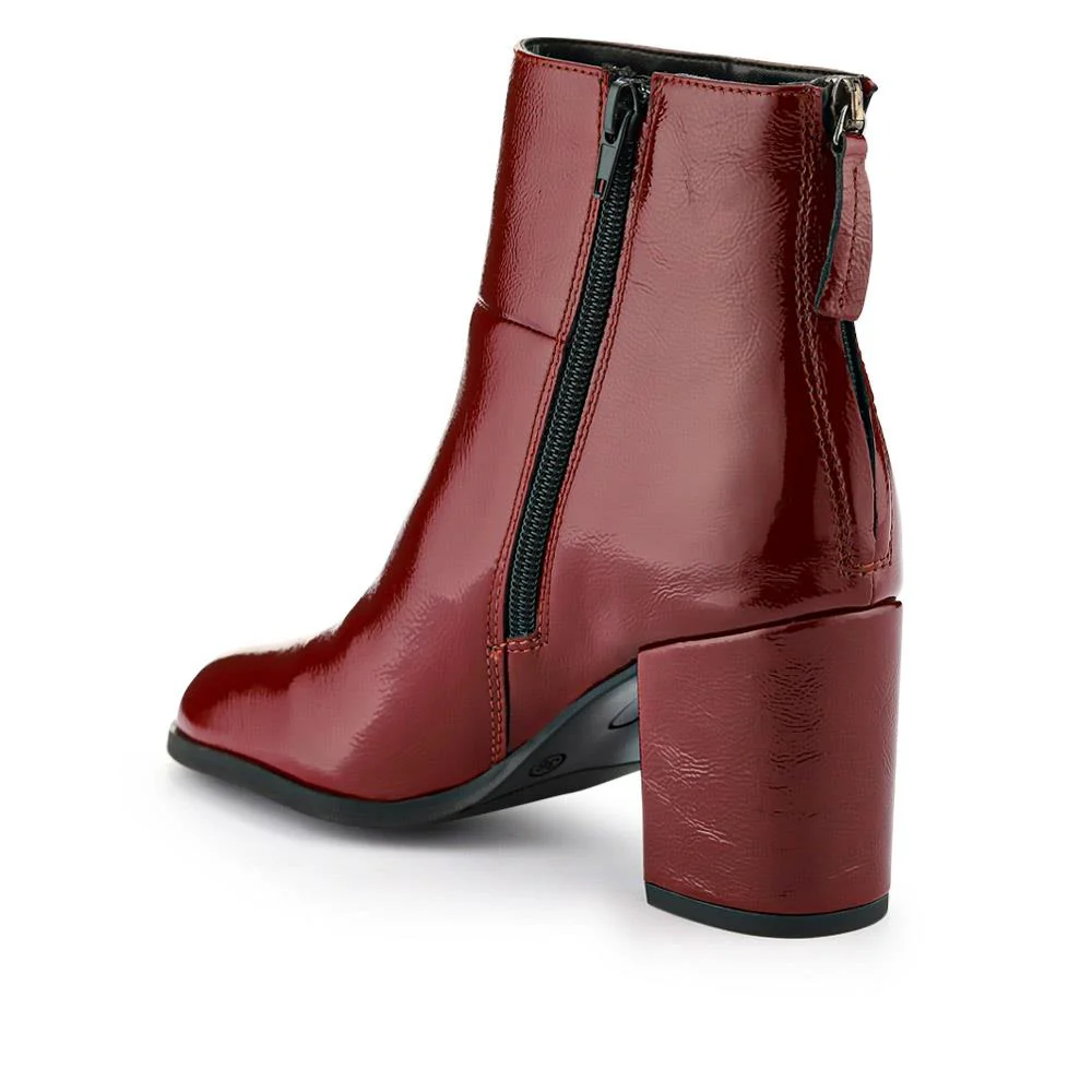 Karlia Leather Ankle Boots - KARLIA / 325 868 - Red Patent - Image 3