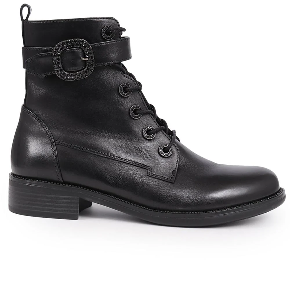 Karmen Leather Ankle Boots - KARMEN / 326 130 - Black - Image 2