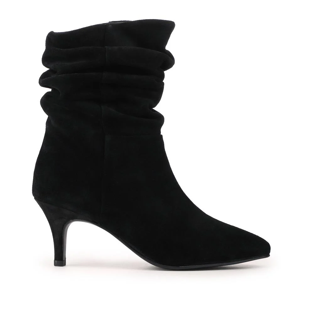 Kathryn Slouch Leather Ankle Boots - KATHRYN / 328 085 - Black Suede - Image 2