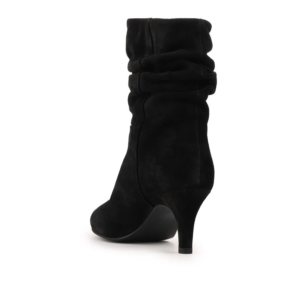 Kathryn Slouch Leather Ankle Boots - KATHRYN / 328 085 - Black Suede - Image 3