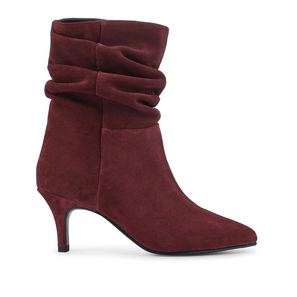 Kathryn Slouch Leather Ankle Boots - KATHRYN / 328 085 - Burgundy - Image 2