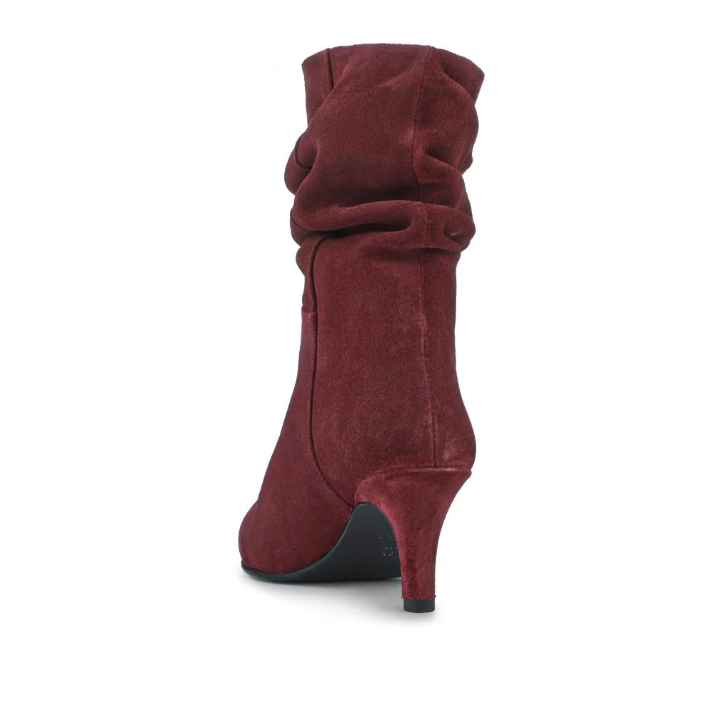 Kathryn Slouch Leather Ankle Boots - KATHRYN / 328 085 - Burgundy - Image 3