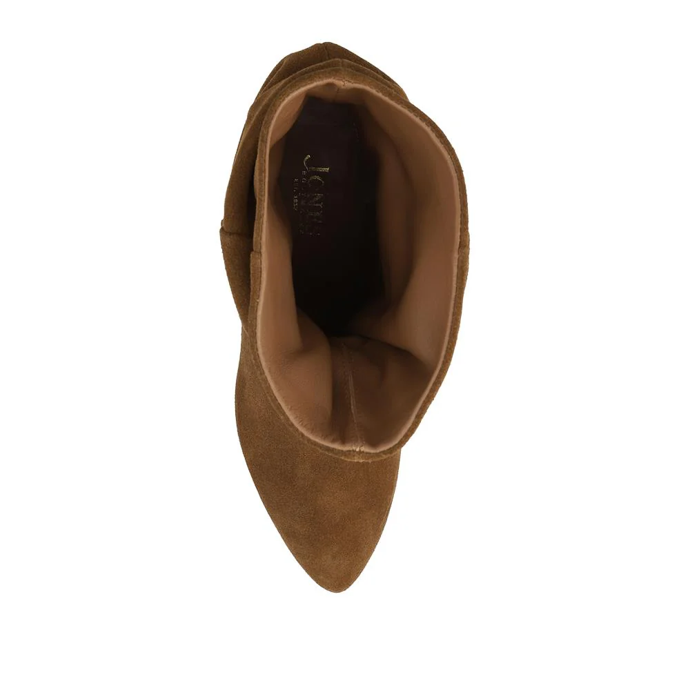 Kathryn Slouch Leather Ankle Boots - KATHRYN / 328 085 - Tan Suede - Image 4