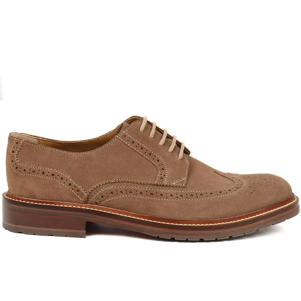 Kingsbay Men's Leather Brogues - KINGSBAY / 320 142 - Taupe - Image 2