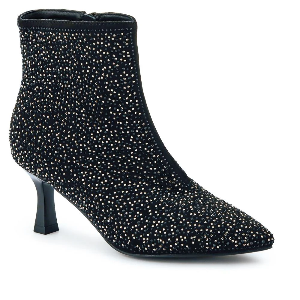Kitten-Heeled Ankle Boots - BELWBINS40205 / 326 070 - Black