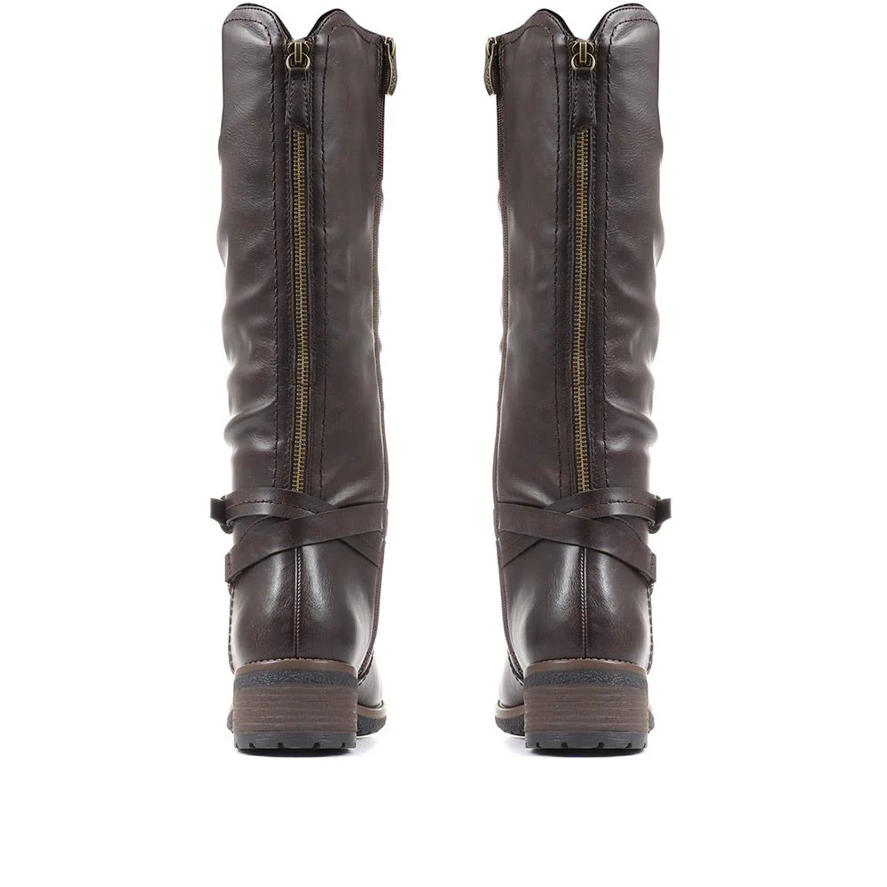 Knee High Boots - CENTR36095 / 322 660 - Dark Brown - Image 3