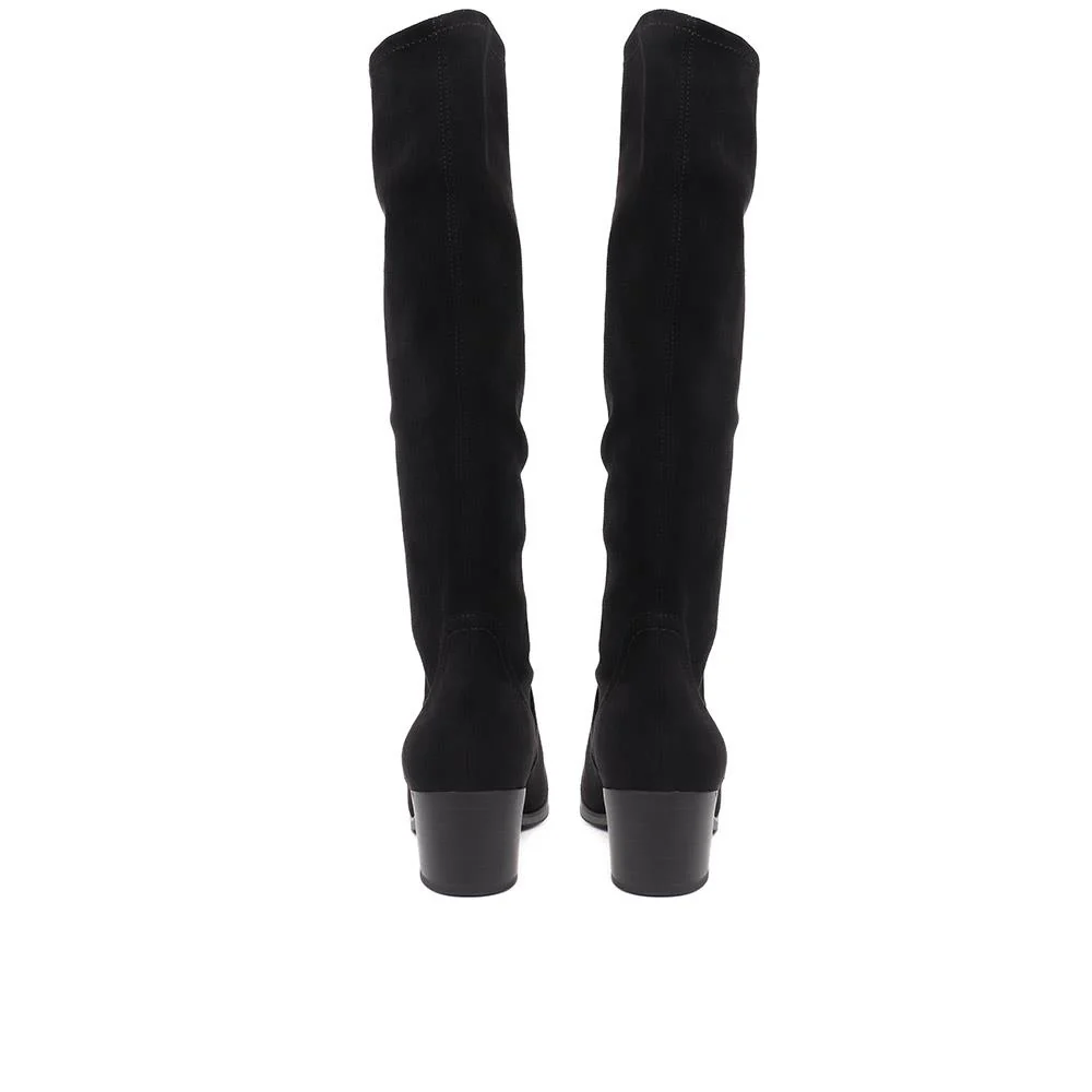 Knee High Low Heeled Boots - CAPRI38502 / 325 548 - Black - Image 3