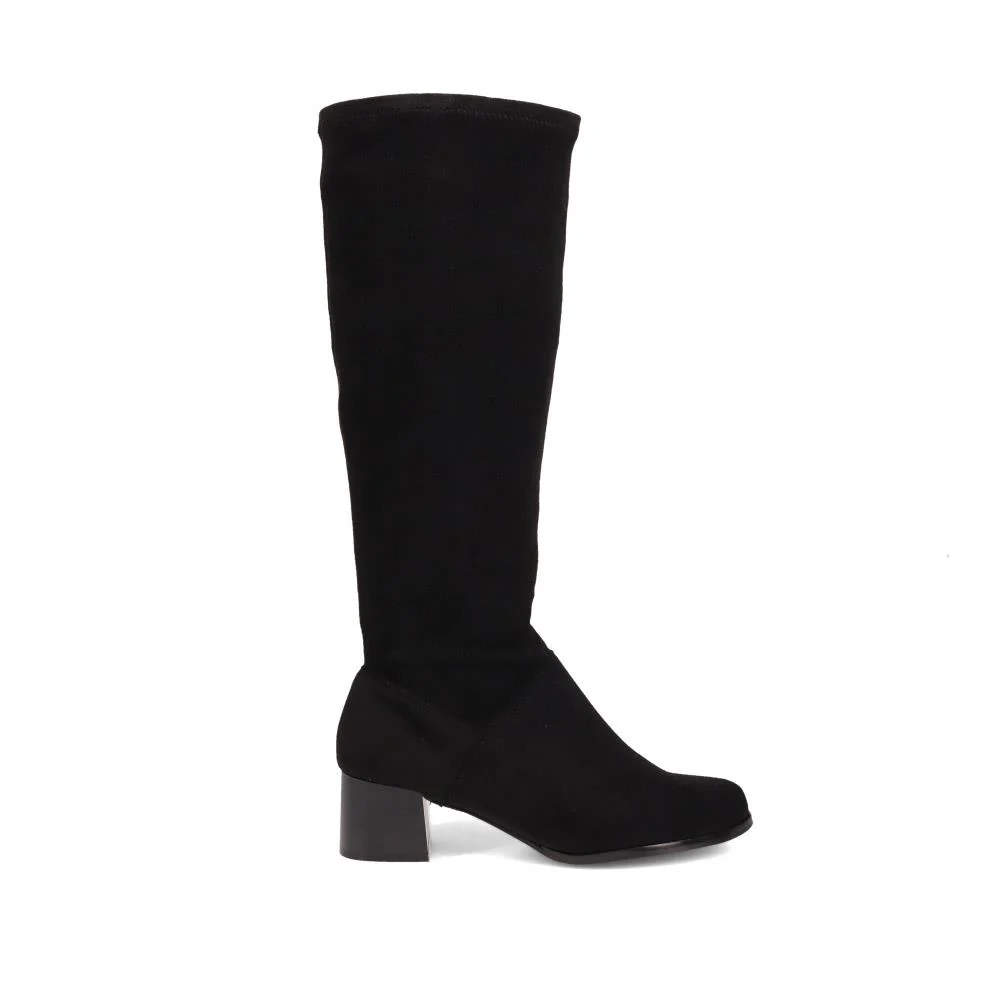 Knee-Length Heeled Boots - WBINS38074 / 324 480 - Black - Image 2