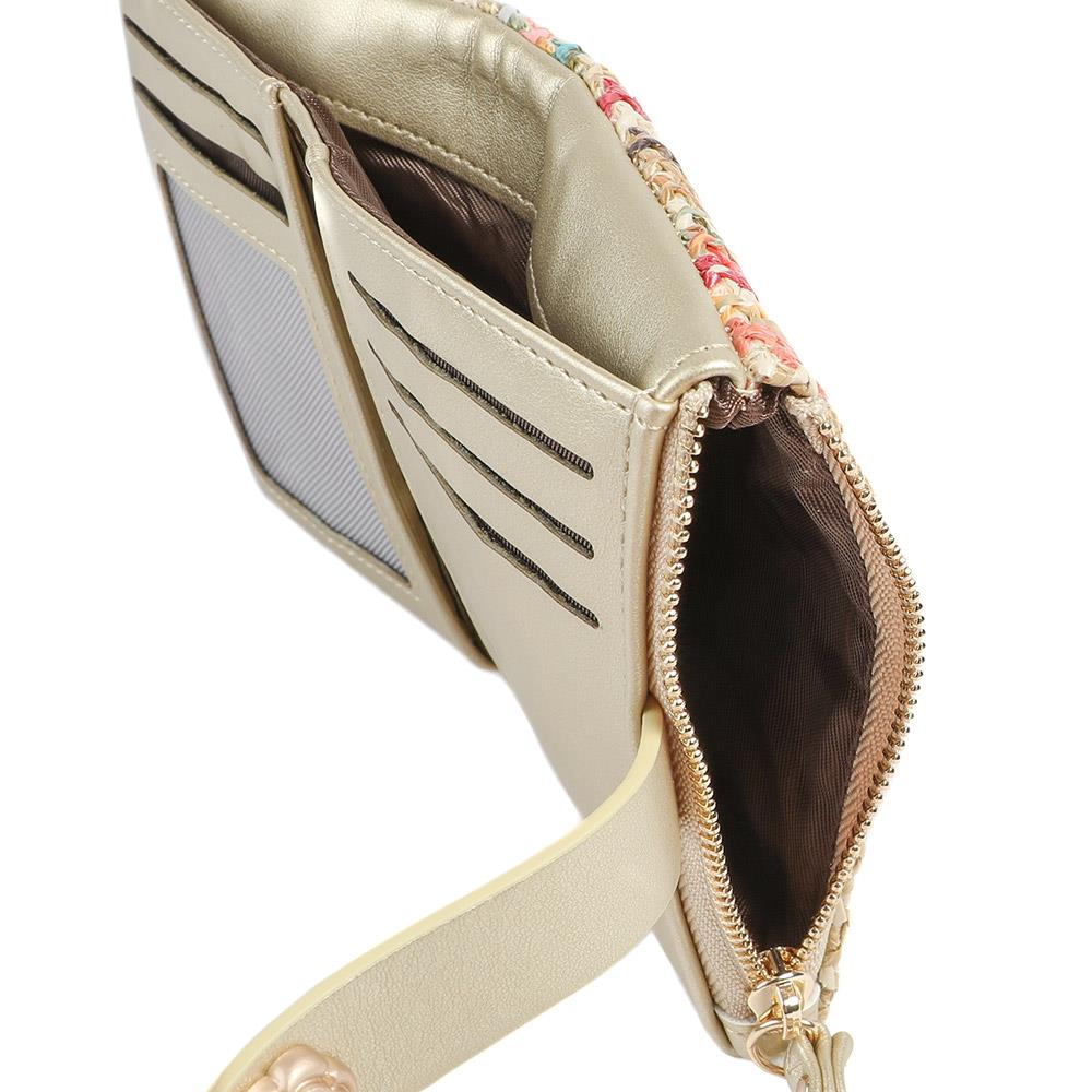 Knitted Bi Fold Purse With Zip Closure - PRETT43002 / 329 385 - Beige Multi - Image 5