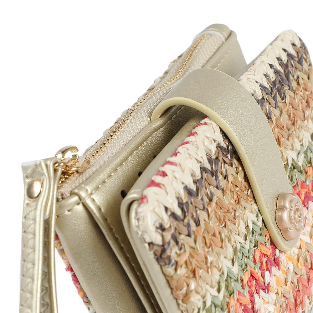Knitted Bi Fold Purse With Zip Closure - PRETT43002 / 329 385 - Beige Multi - Image 6