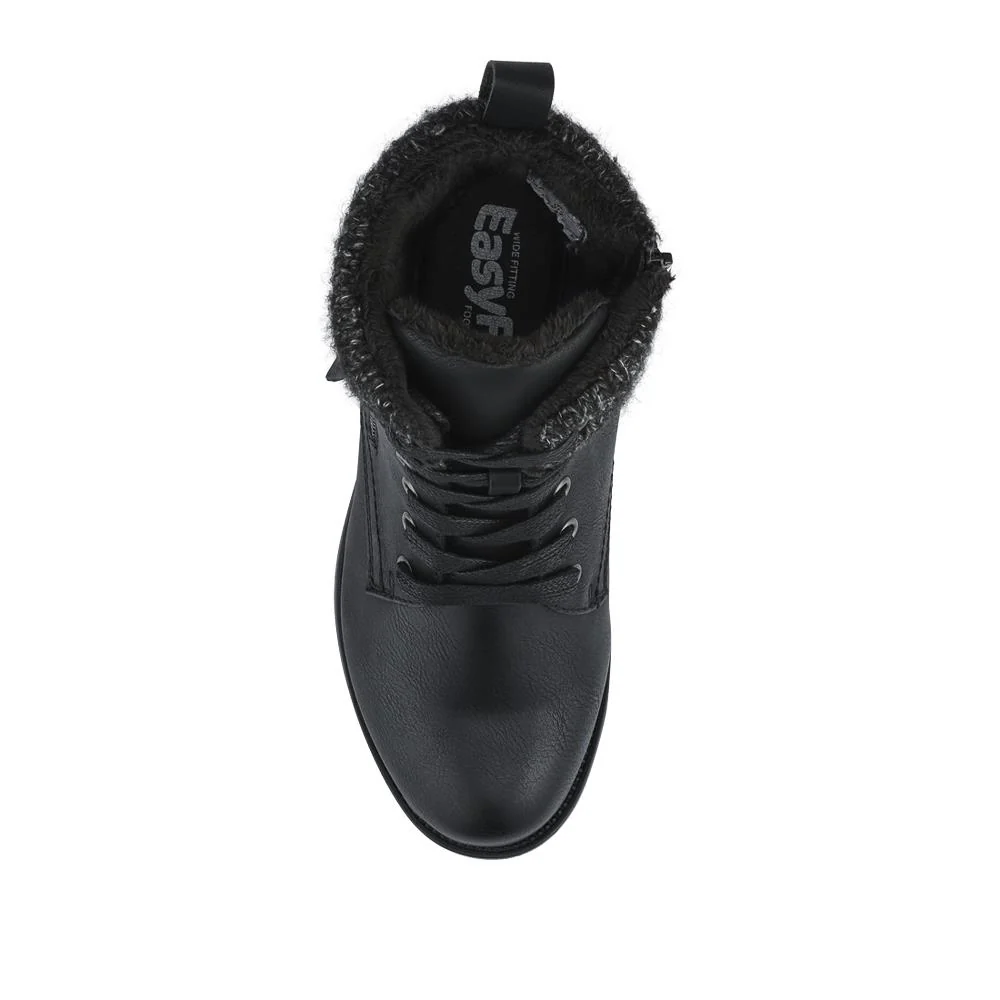 EasyFit Extra-Wide Knitted-Cuff Ankle Boots - ALEIDA / 326 748 - Black - Image 4
