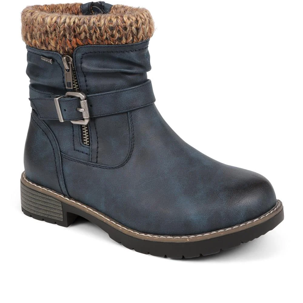 Knitted Cuff Ankle Boots - BEE / 324 435 - Image 2