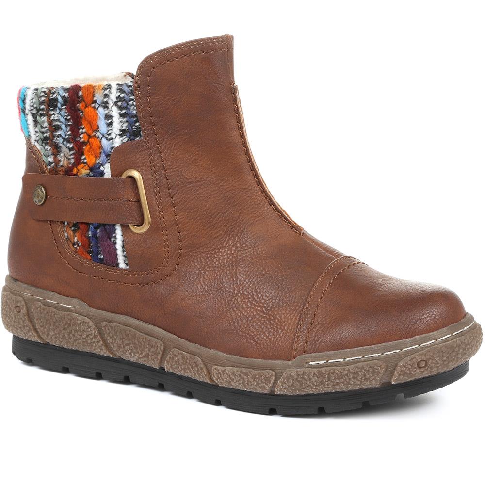 Knitted Cuff Ankle Boots - WBINS32013 / 318 882 - Image 4