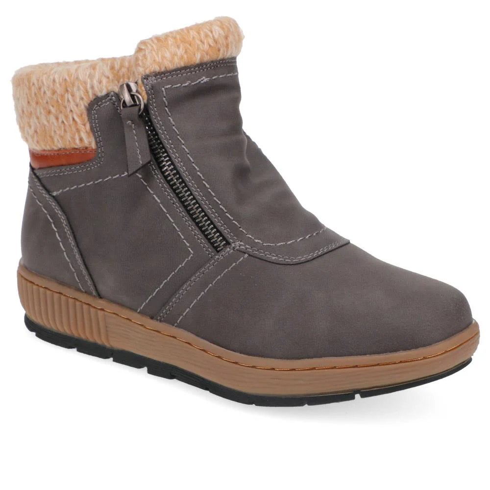 Knitted Cuff Ankle Boots - WBINS36025 / 322 459
