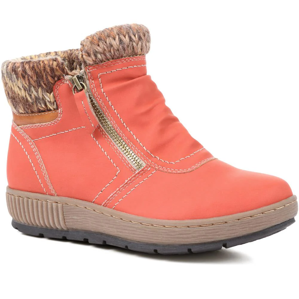 Knitted Cuff Ankle Boots - WBINS36025 / 322 459 - Image 4