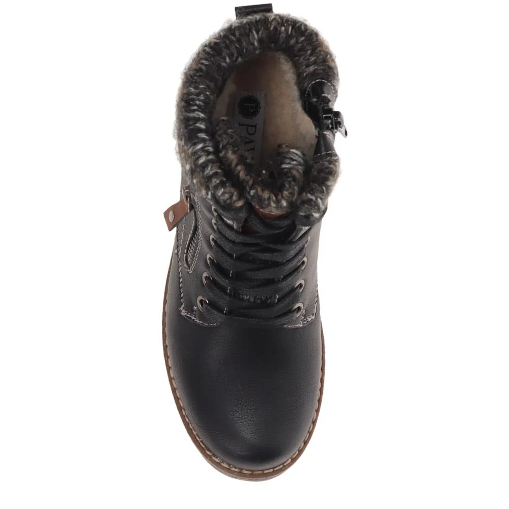 Knitted Cuff Ankle Boots - WBINS40243 / 326 500 - Black - Image 6