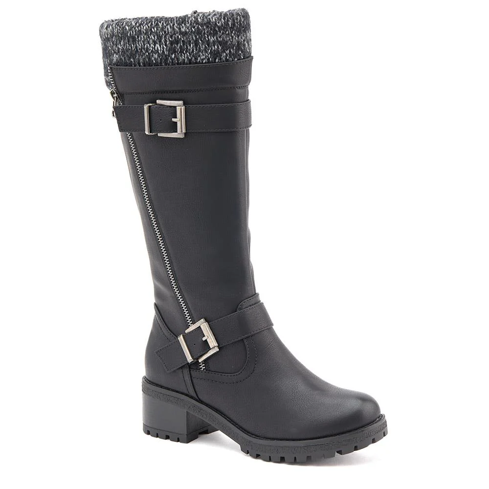 Knitted Cuff Long Boots - WOIL40011 / 326 108
