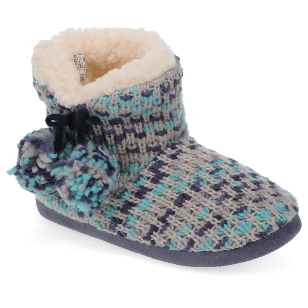 Knitted Faux-Fur-Lined Booties - GALOP40009 / 326 026 - Grey Multi