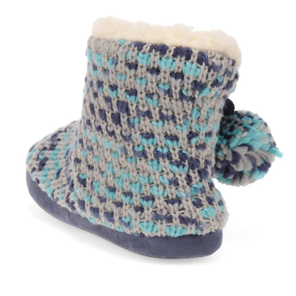 Knitted Faux-Fur-Lined Booties - GALOP40009 / 326 026 - Grey Multi - Image 3